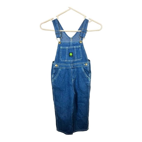 John Deere Other - John Deere Kids Toddler Little Boys Denim Bib Overalls Blue size 4T